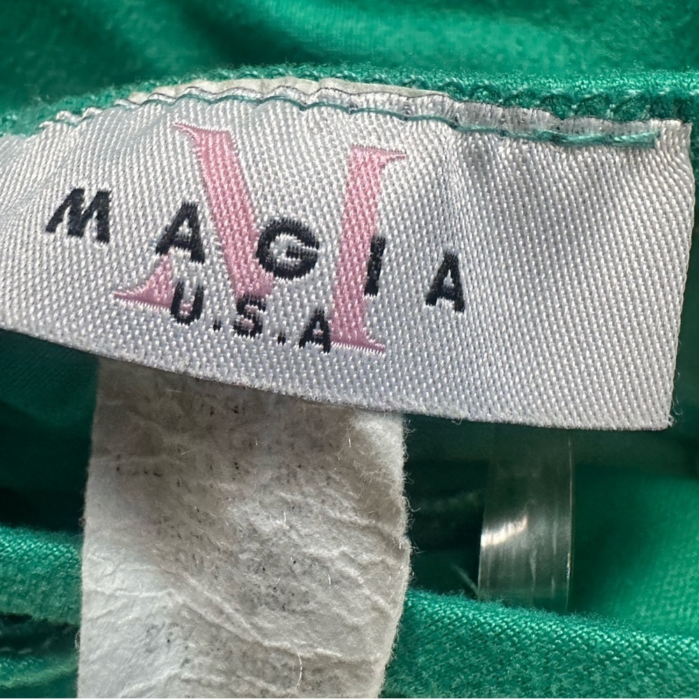 Green Spaghetti Strap Maxi Dress Stretch Casual Summer XS S Magia - Picture 8 of 9